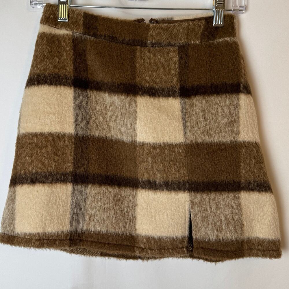 Francesca's Blue Rain Kaitlin Plaid Mini Skirt Size XS - Picture 2 of 7